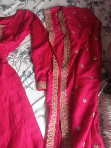 Stunning Pink Kurta with Gold Embellishments