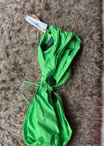 Bright Green Tie-Front Tube Top