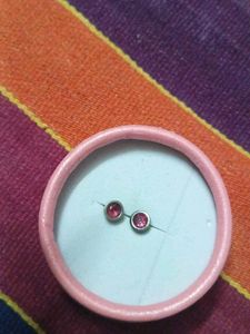 925 Ruby Stud Earrings In Sterling Silver
