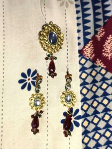 Exquisite Gold Tone Kundan Jewellery Set