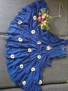 Blue Frock With  Shrug