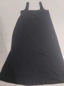 Max Ribbed Black Tank Dress