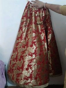 Elegant Red &amp; Gold Floral Lehenga Choli Set