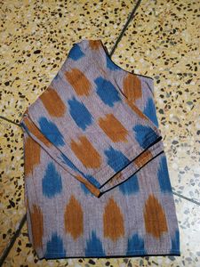 Ikat Print Cotton Blouse