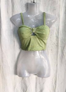 5329. Cute Ribbed Heart Crop Top