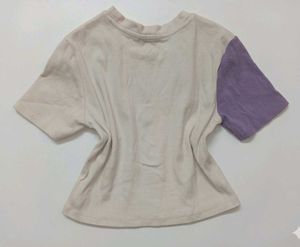 Patchwork Color Block crop top T-Shirt