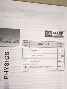 ALLEN Physics JEE(Main+Advanced) Unit 7