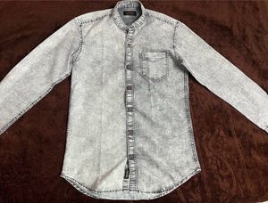 Men Chinese Color Charcoal Dual Shade Shirt