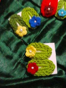 Handmade Crochet Hair Clips