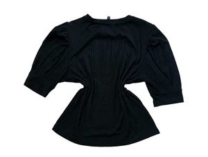 Chic Black Puff Sleeve Top