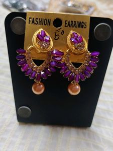 Purple Stone Earrings