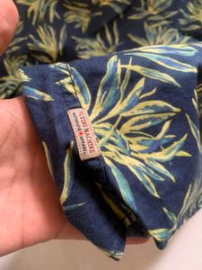 Men's Blue Tropical Print Short Sleeve Shirt