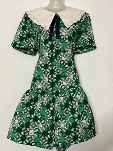 Korean Retro Geometric Print Dress