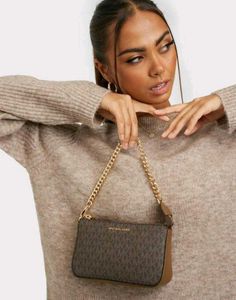 Michael Kors Brown Monogram Chain Bag