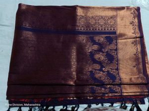 Elegant purple copper Sitlk Saree with Intricate W