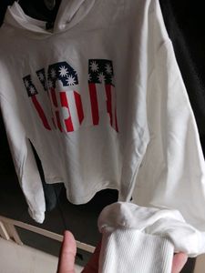 USA Graphic Crop Hoodie sweatshirt
