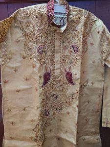 Bengali style Embroidered tussar Silk Kurta