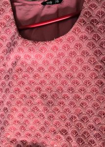 Elegant Pink Sequined Chikankari Kurta