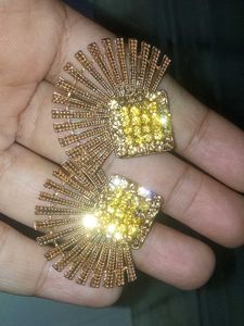 Sparkling Gold Toned Earrings