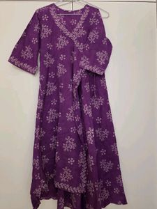 purple Ankarkali full suit with dupatta