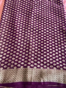New Purple Saree With Blouse Piece