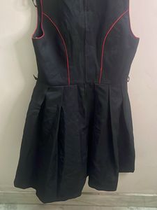 Black Embroidered Pinafore Dress