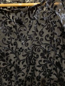 Elegant Black Lace &amp; Silver Ombre Maxi Dress
