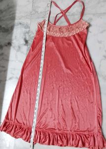 Elegant Pink Nightgown with Lace Trim