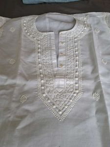 Elegant White Chikankari Kurta