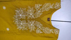 Embroidered Yellow Kurta