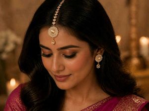 Elegant Indian Maang Tikka & Earrings Set