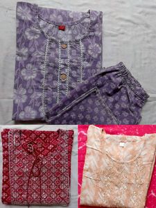 3 ( combo)Women's Ethnic Kurta Set