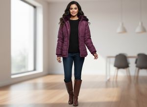 Stylish Purple Padded Winter Jacket