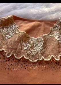 Y2K Vintage Elegant Lace Trimmed Peach Top🫶🏻✨