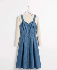👗 Classic Denim Layered Midi Dress