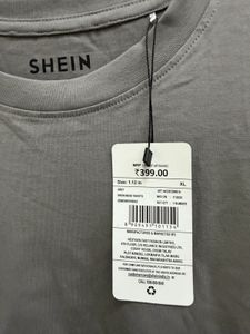 Shein Grey Graphic T-Shirt with Rose Print