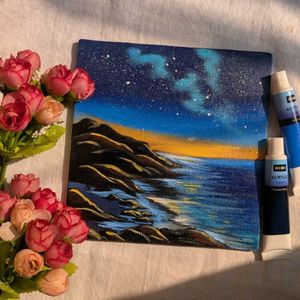 Mini Handmade Night Sky Acrylic Painting