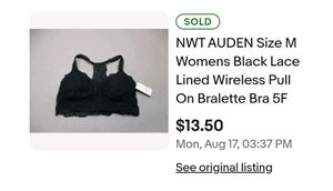 auden Black Lace Halter Bra