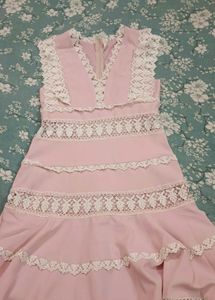 Chic Pink Lace Mini Dress