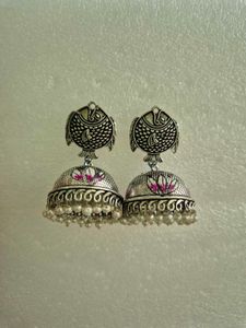 Traditional Fish Design Jhumka Earrings - Unused