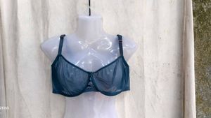 I. Sheer Teal Balconette Bra
