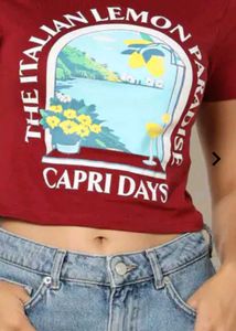 Maroon Graphic Print T-Shirt