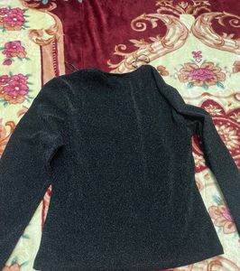 Sparkly Black Long Sleeve Top