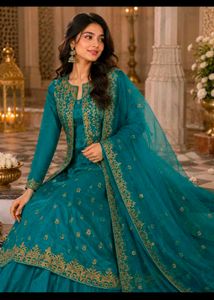 Beautiful Teal Embroidered Kurta Set