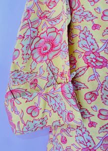 Yellow Floral Print Kurta