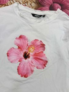 white floral crop top