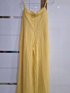 Elegant Yellow Kurta plazo Set with Sequins