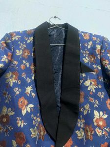 Men's Blue Floral Blazer