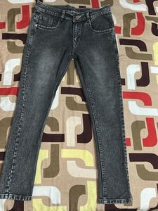 Stylish Washed Black Denim Jeans