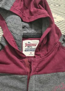 Men's Maroon &amp; Grey Colorblock Jacket